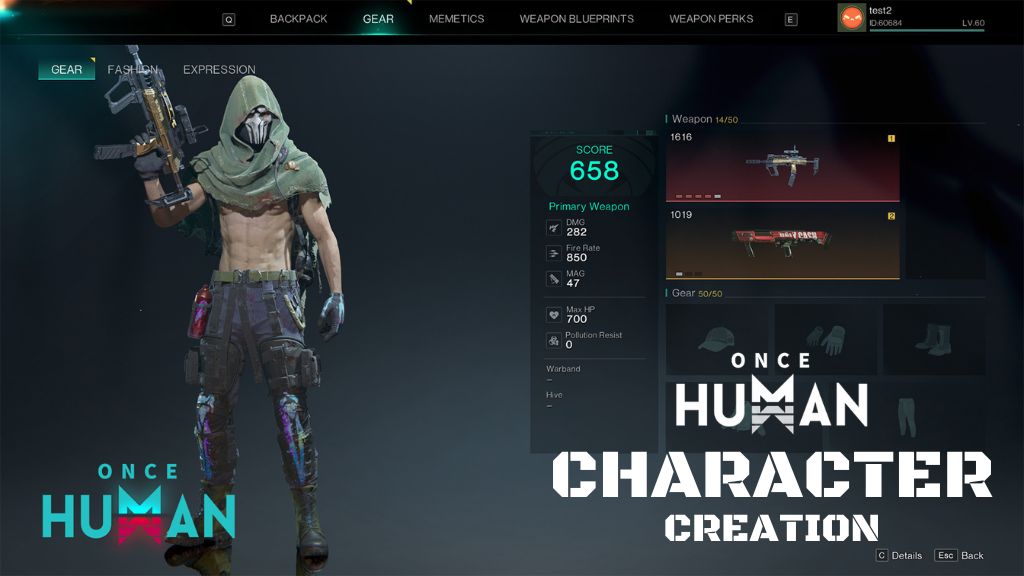 Once Human Character Creation